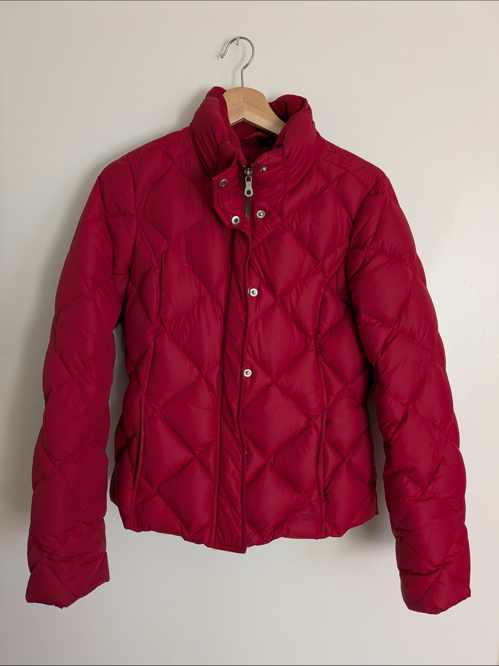 Eddie Bauer Red Quilted Diamond Puffer Jacket